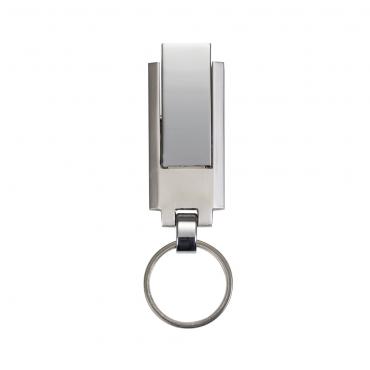 Pen drive grande de metal com chaveiro.